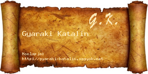 Gyaraki Katalin névjegykártya